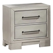 Jaxen Nightstand End Table-Antique White Rubberwood-2 Drawers-23 Inch