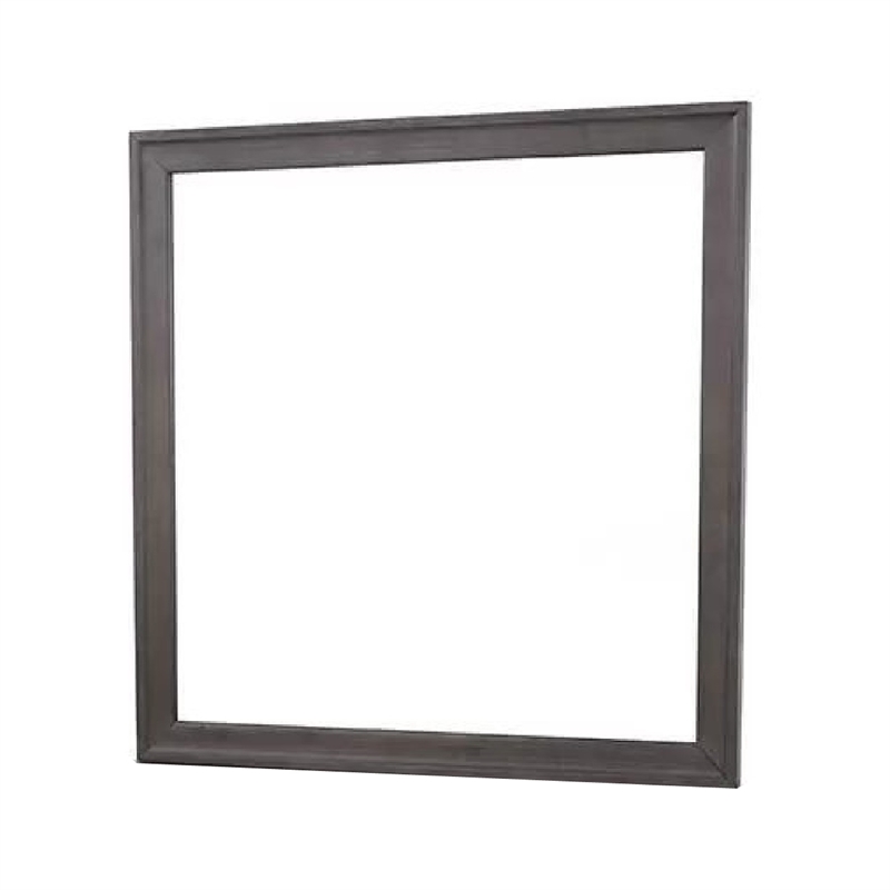 Dresser Mirror-Charcoal Gray Poplar Wood Frame-Square 40 Inch
