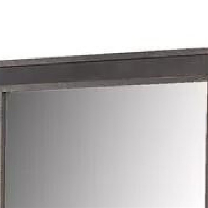 Dresser Mirror-Rustic Brown and Charcoal Gray Wood Frame-36 Inch