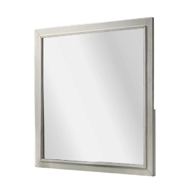 Dresser Mirror-Subtle Antique White Rubberwood-Square 40 Inch