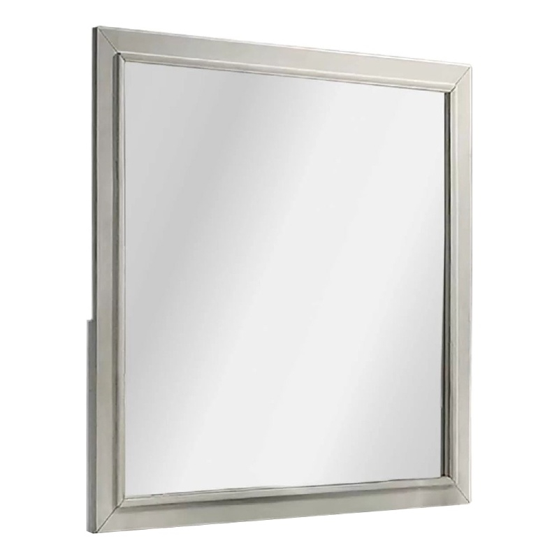 Dresser Mirror-Subtle Antique White Rubberwood-Square 40 Inch