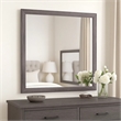 Dresser Mirror-Foil Gray Solid Wood-35x39 Broad Frame Design