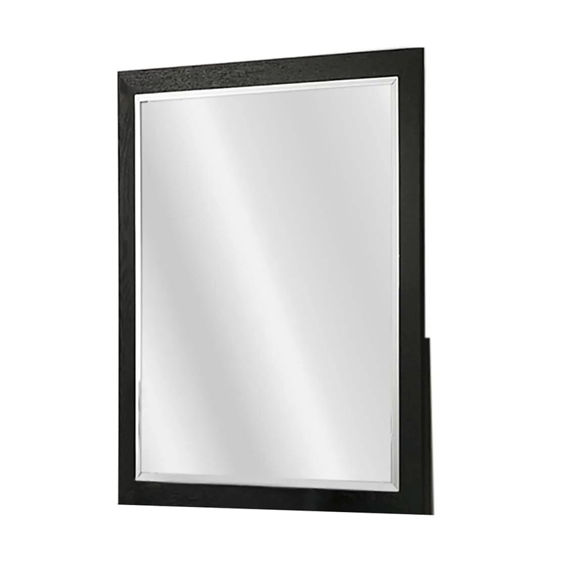 Portrait Dresser Mirror-Black-Rubberwood-36x40 Wide Frame Profile