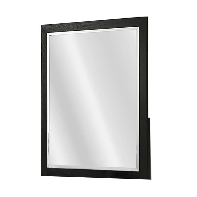 Portrait Dresser Mirror-Black-Rubberwood-36x40 Wide Frame Profile