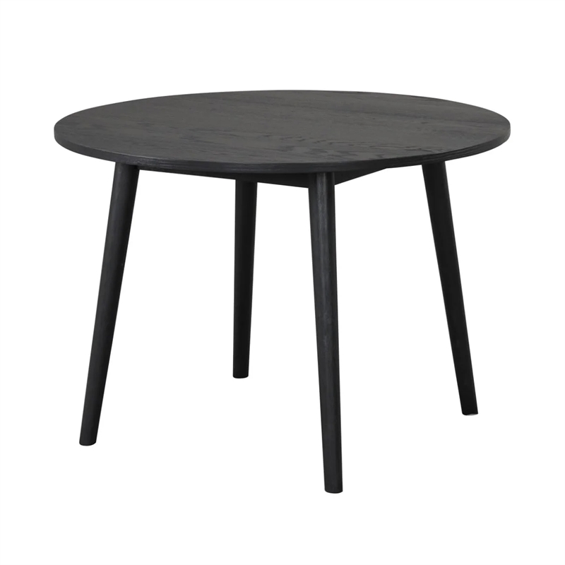 Yely 5pc Dining Table with 4 Windsor Chairs Set-Black Rubberwood