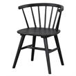 Yely 5pc Dining Table with 4 Windsor Chairs Set-Black Rubberwood