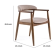Cid Coha Dining Chair-Soft Tan Fabric-Brown Solid Wood Frame