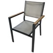 Ankia 5pc Outdoor Dining Table and Chairs Set-Gray-Natural Teak Brown