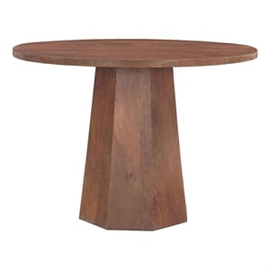 Dining Table-42&quot Round Top-Handmade Mango Wood-Octagonal Pedestal Base