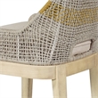30 Inch Set of 2 Barstool Chairs-Handcrafted Mango Wood-Beige Cushion