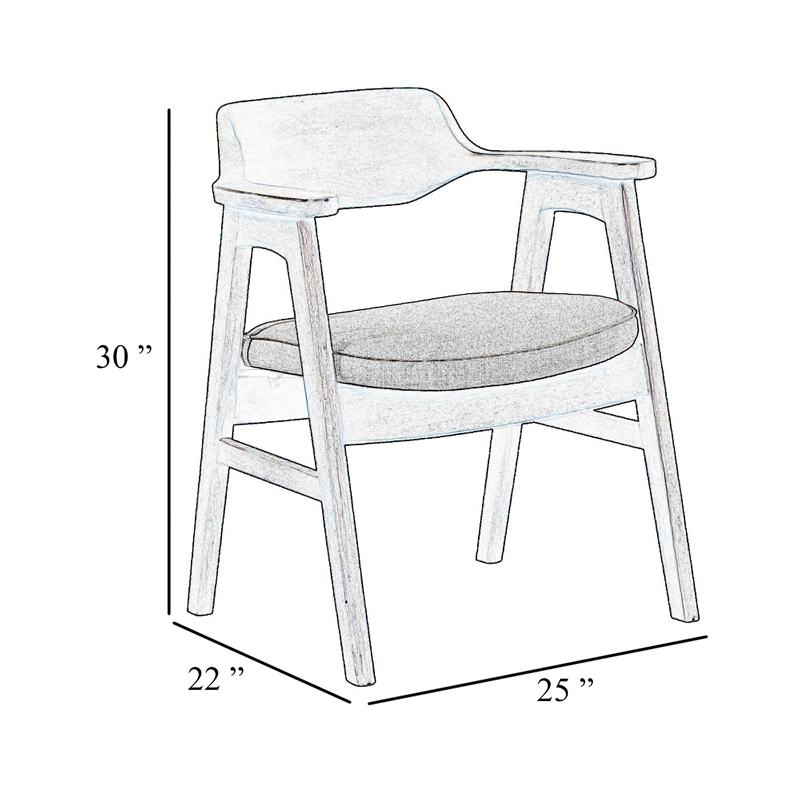 Zsy Dining Armchair-Anew Gray-Natural Brown Birch Wood-Curved Back