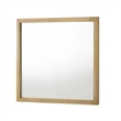Noe Celia Accent Mirror-40 Inch Square Oak Wood Frame-Brown Finish