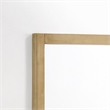 Noe Celia Accent Mirror-40 Inch Square Oak Wood Frame-Brown Finish
