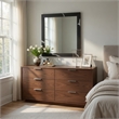Cid Exie Mirror-39 Inch Matte Brown Veneer Frame-Silver Accents