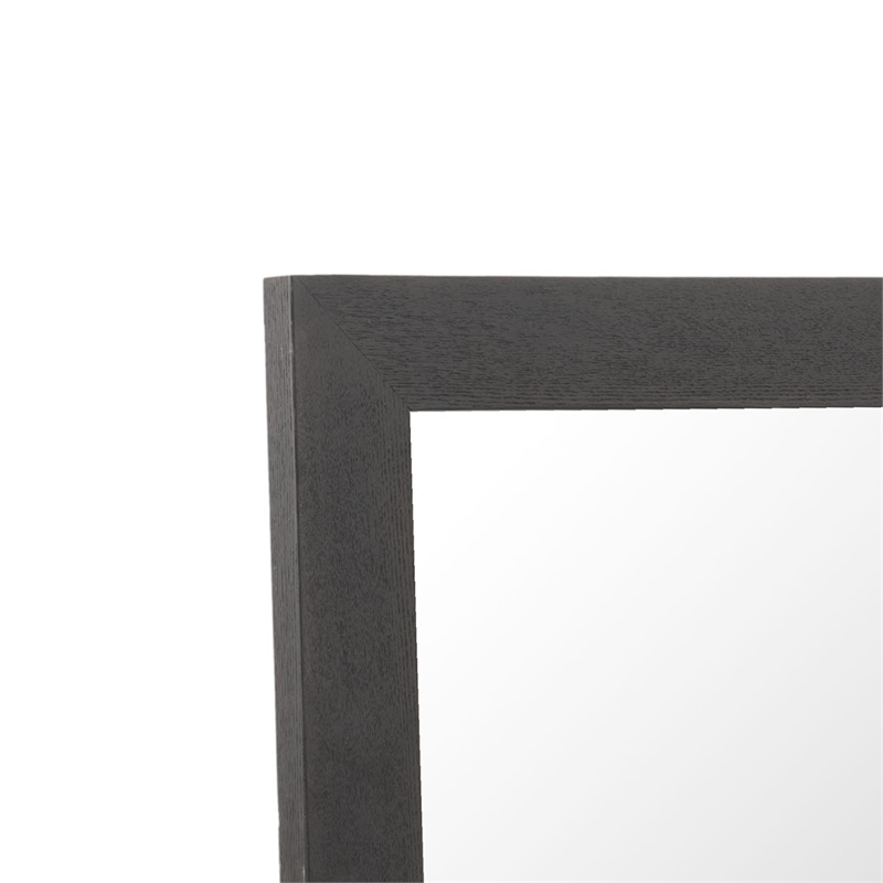 Cid Exie Mirror-39 Inch Matte Brown Veneer Frame-Silver Accents