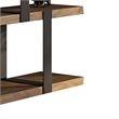 Cid Brow 4 Tier Bookshelf-Black Stainless Steel w Glass Back-71 Inch