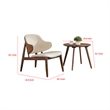 Ary 2pc Accent Table and Wingback Chair Set-Beige Boucle-Walnut Brown