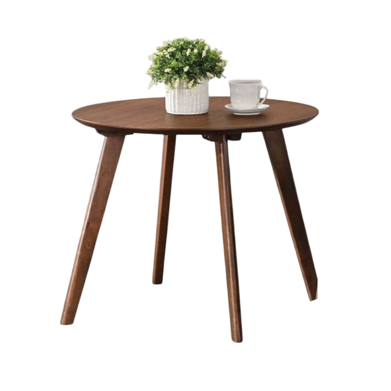Ary 2pc Accent Table and Wingback Chair Set-Beige Boucle-Walnut Brown