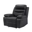 Hanna Manual Reclining Chair-Black Top Grain Leather