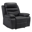 Hanna Manual Reclining Chair-Black Top Grain Leather