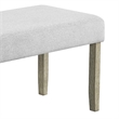 Koji Dining Bench-Gray Fabric Padded Seat-Brown Wood Frame-42 Inch