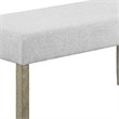 Koji Dining Bench-Gray Fabric Padded Seat-Brown Wood Frame-42 Inch