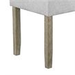 Koji Dining Bench-Gray Fabric Padded Seat-Brown Wood Frame-42 Inch