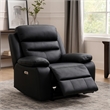 Hanna Power Reclining Chair-USB Port-Black Top Grain Leather