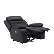Hanna Power Reclining Chair-USB Port-Black Top Grain Leather