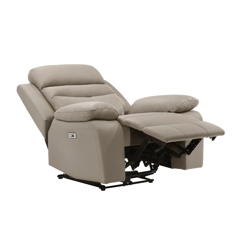Hanna Power Reclining Chair-Latte Brown Top Grain Leather-USB
