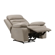 Hanna Power Reclining Chair-Latte Brown Top Grain Leather-USB