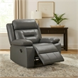Conia Manual Reclining Chair-Dark Gray Top Grain Leather