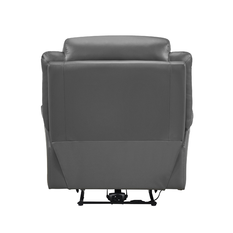 Conia Power Reclining Chair-Dark Gray Top Grain Leather-USB Port