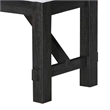 Riby 48 Inch Dining Bench-Black Wood Body-Gray Linen Padded Seat