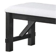 Riby 48 Inch Dining Bench-Black Wood Body-Gray Linen Padded Seat