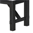 Riby 48 Inch Dining Bench-Black Wood Body-Gray Linen Padded Seat