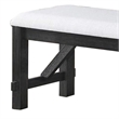 Riby 48 Inch Dining Bench-Black Wood Body-Gray Linen Padded Seat