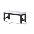 Riby 48 Inch Dining Bench-Black Wood Body-Gray Linen Padded Seat