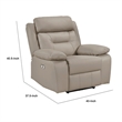 Conia Power Reclining Chair-Soft Latte Beige Leather-USB Charger