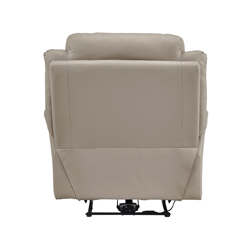 Conia Power Reclining Chair-Soft Latte Beige Leather-USB Charger