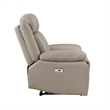 Conia Power Reclining Chair-Soft Latte Beige Leather-USB Charger