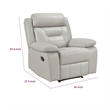 Conia Manual Reclining Chair-Light Gray Silver Leather