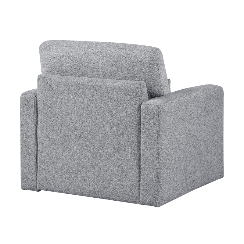 Ompa Swivel Armchair with Lumbar Pillow-Cloud Gray Boucle