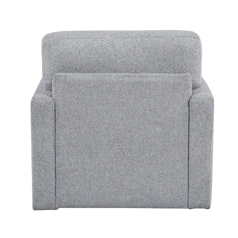 Ompa Swivel Armchair with Lumbar Pillow-Cloud Gray Boucle