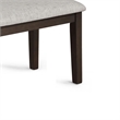 Wogy Dining Bench-Off White Fabric-Brown Wood Legs-46 Inch