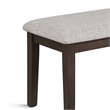 Wogy Dining Bench-Off White Fabric-Brown Wood Legs-46 Inch