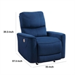 Erten Power Rocker Reclining Chair-Navy Blue Velvet-Solid Wood