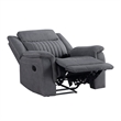 Lenny Manual Reclining Chair-Gray Microfiber-Foam Cushioning