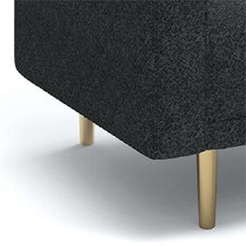 Remy Accent Sofa Chair-Black Boucle Seat with Metallic Undertone-Gold Legs