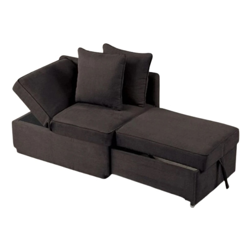 Bernie Modular Convertible Chair Futon-Gray-Multiple Configurations-2 Pillows